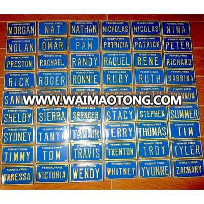 H&D Custom Metal Decorative License Plate Souvenir Vintage Name Number Plate Design