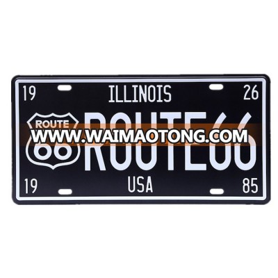 ILLINOIS ROUTE 66 USA Wall Decor Retro Vintage Prints Tin Signs Tintin Car Metal Plaque Emboss